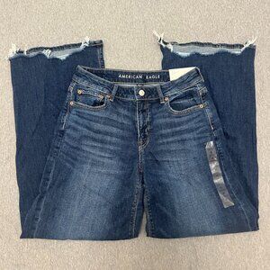 NWT American Eagle Dreamy Drape Low Rise Baggy Wide Leg Jeans Size 0